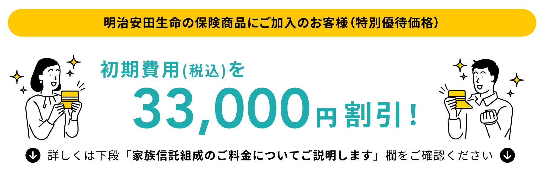 本サイト経由でお申し込みを行うと　初期費用（税込）を33,000円割引！