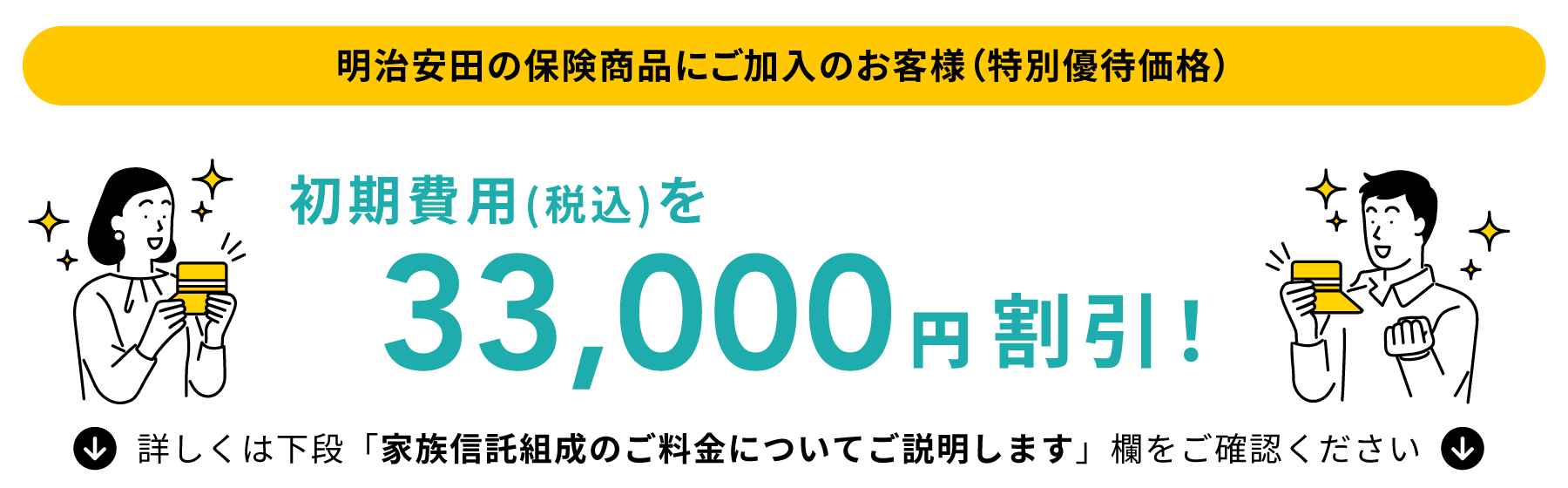 本サイト経由でお申し込みを行うと　初期費用（税込）を33,000円割引！